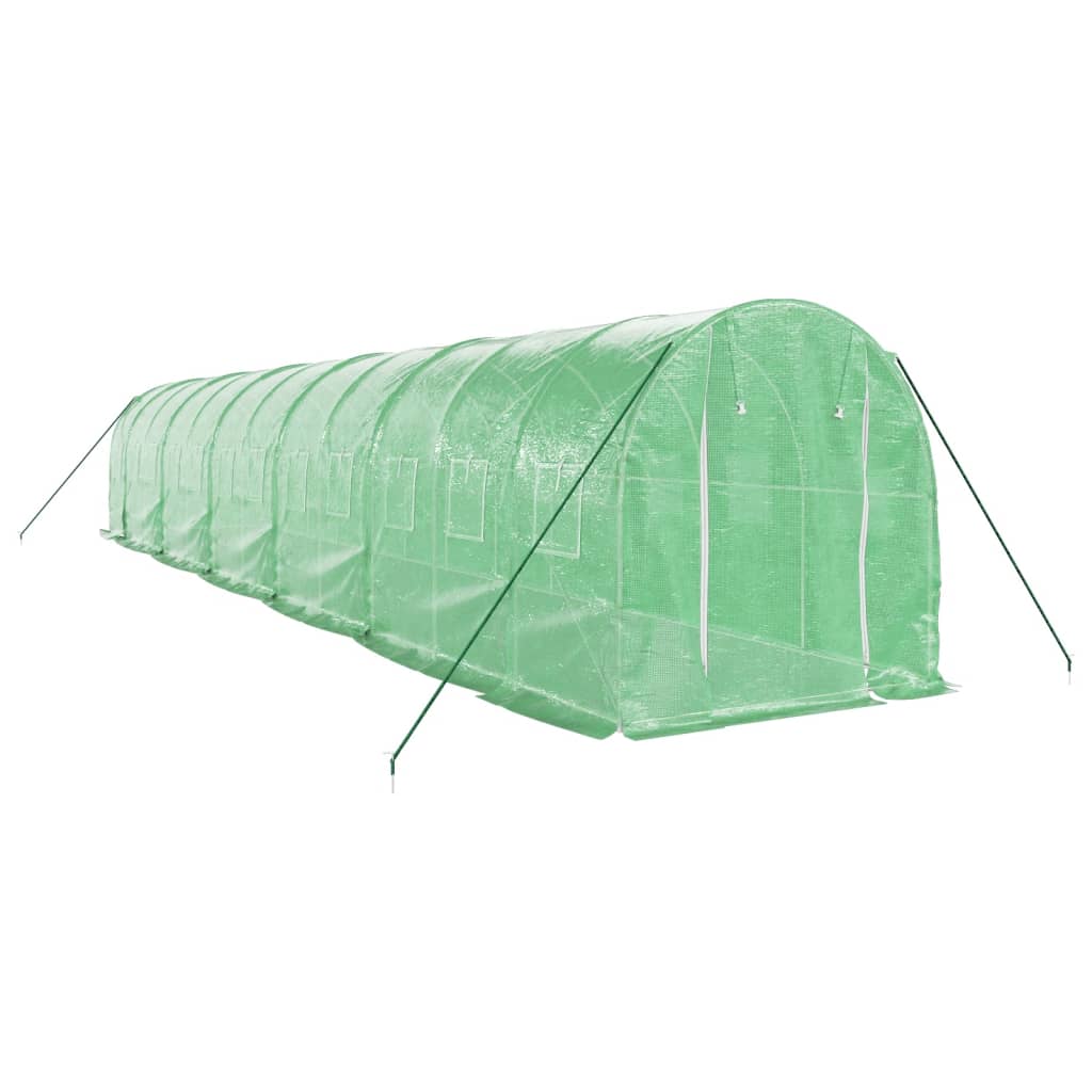 vidaXL Greenhouse with Steel Frame Green 24 m² 12x2x2 m