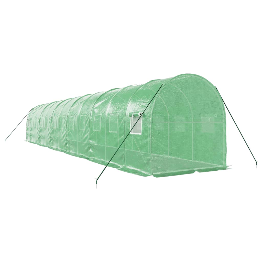 vidaXL Greenhouse with Steel Frame Green 24 m² 12x2x2 m