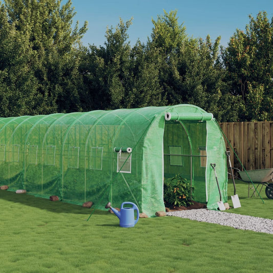 vidaXL Greenhouse with Steel Frame Green 40 m² 20x2x2 m