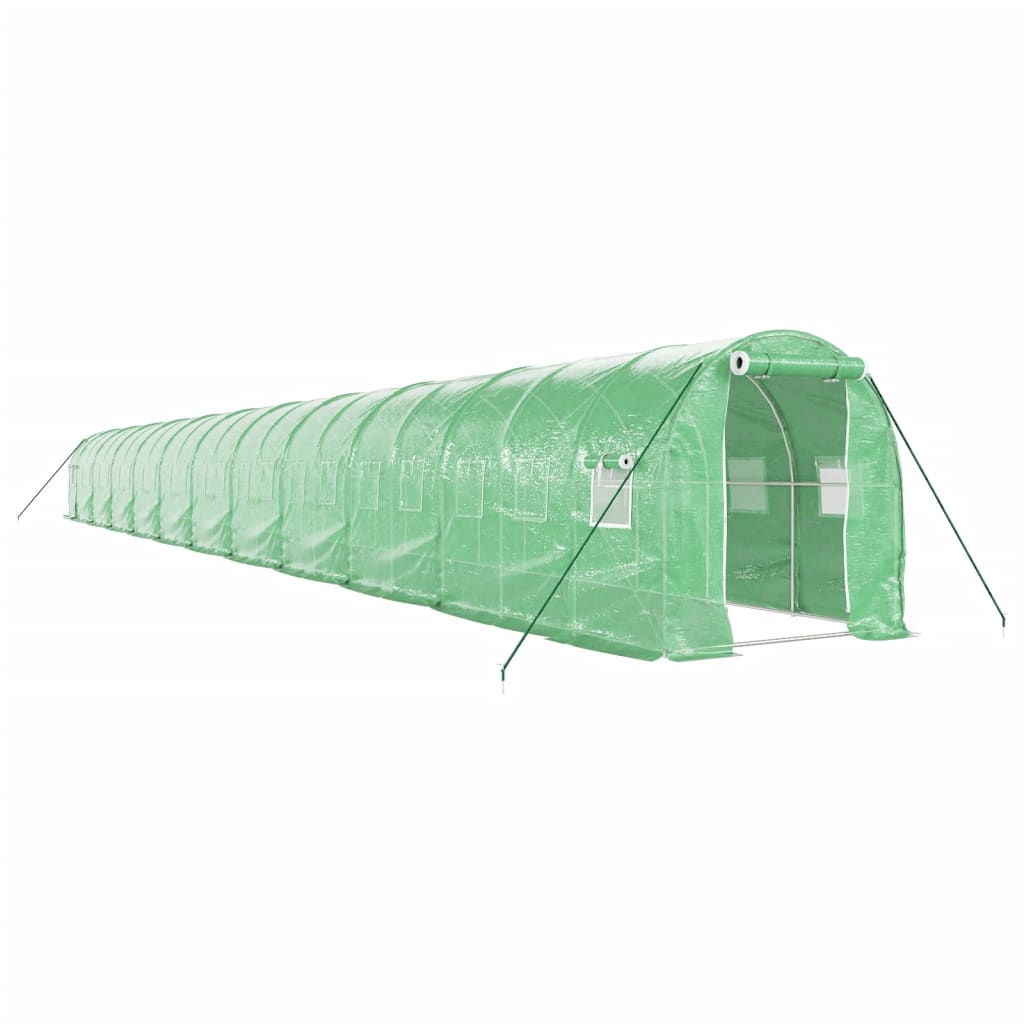 vidaXL Greenhouse with Steel Frame Green 44 m² 22x2x2 m