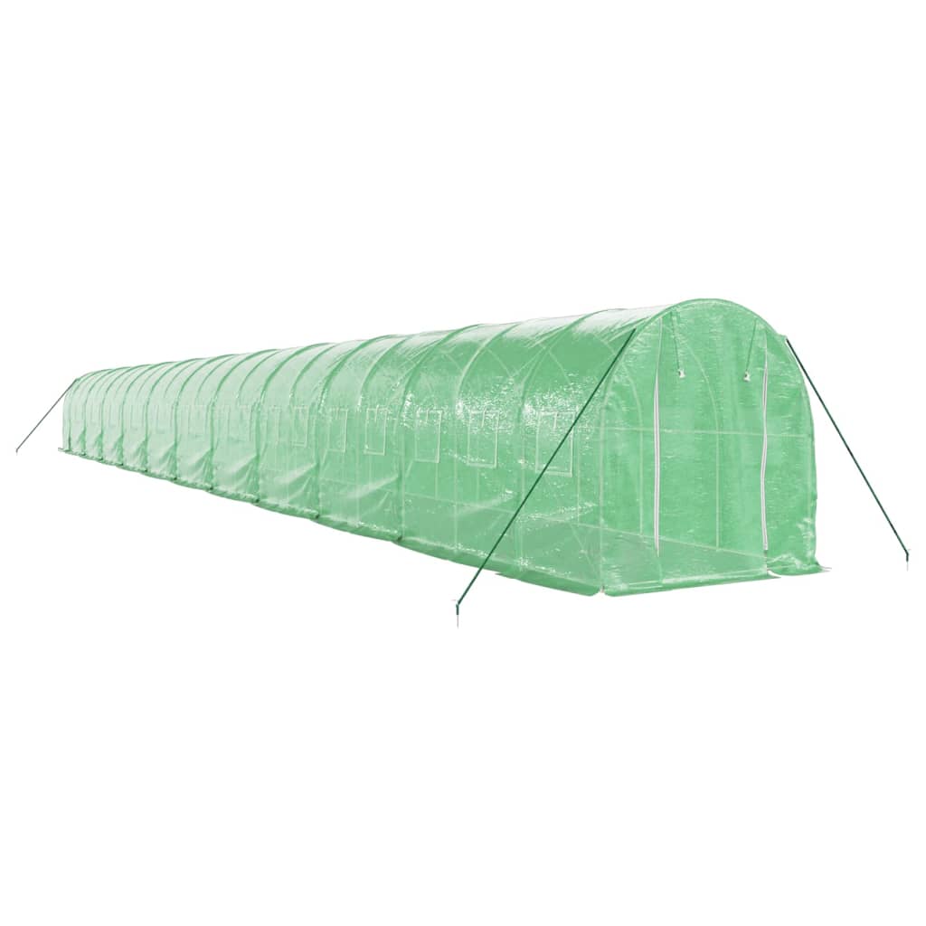 vidaXL Greenhouse with Steel Frame Green 44 m² 22x2x2 m