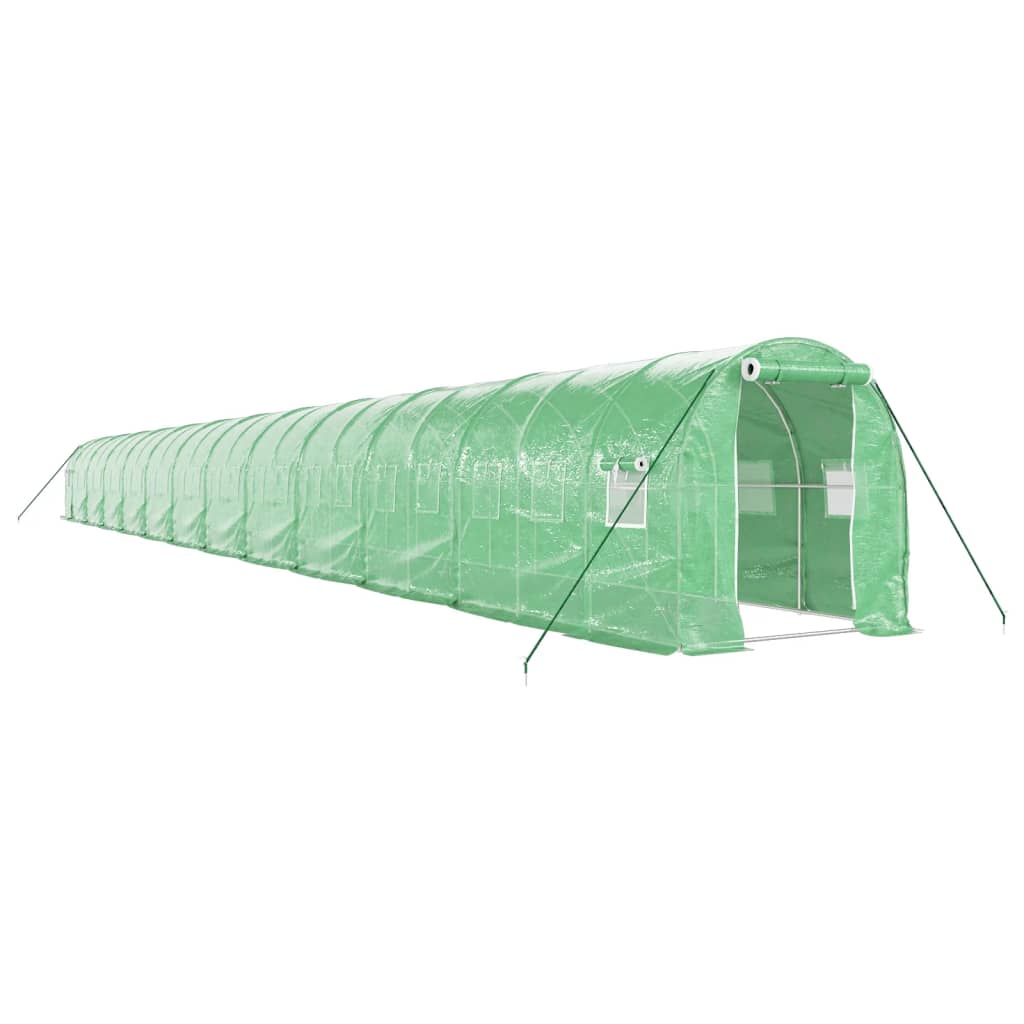 vidaXL Greenhouse with Steel Frame Green 48m² 24x2x2 m