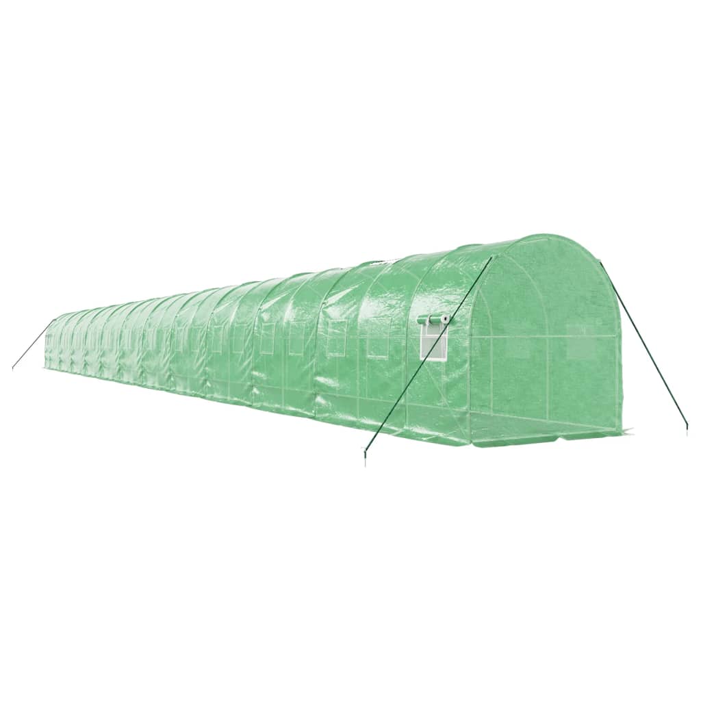 vidaXL Greenhouse with Steel Frame Green 48m² 24x2x2 m