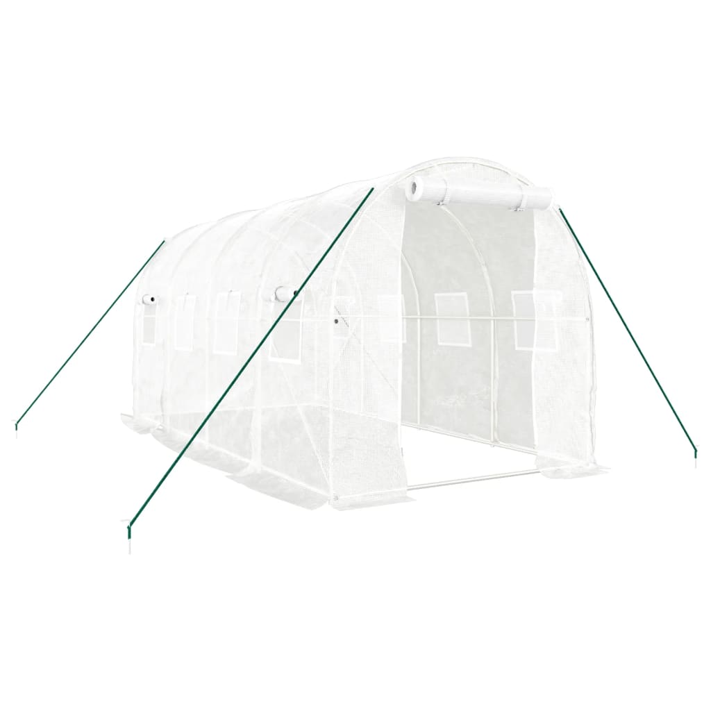 vidaXL Greenhouse with Steel Frame White 8 m² 4x2x2 m