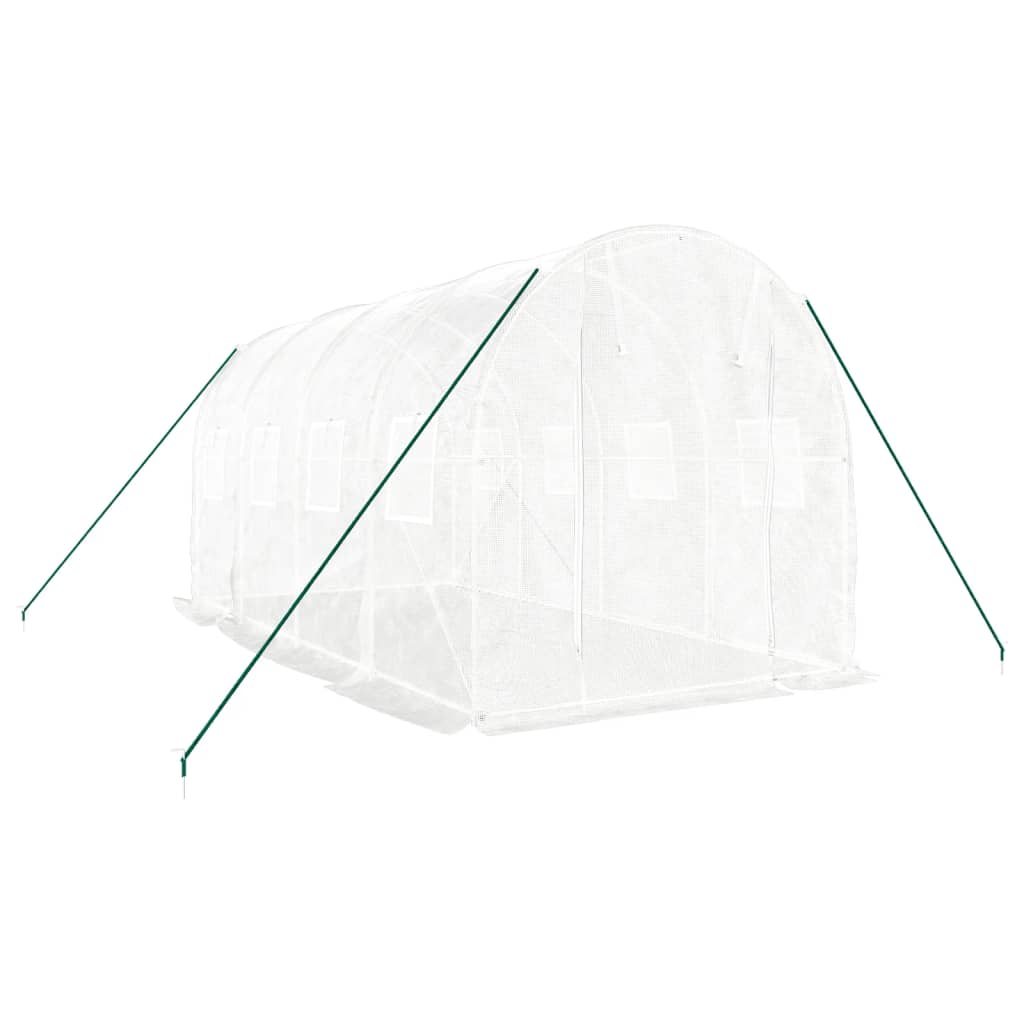 vidaXL Greenhouse with Steel Frame White 8 m² 4x2x2 m