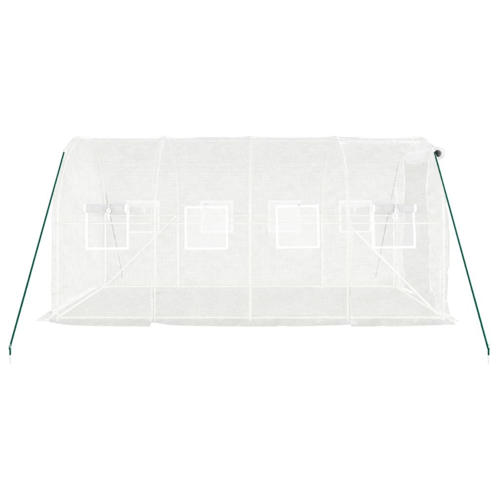 vidaXL Greenhouse with Steel Frame White 8 m² 4x2x2 m