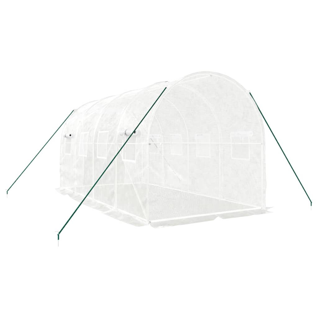 vidaXL Greenhouse with Steel Frame White 8 m² 4x2x2 m