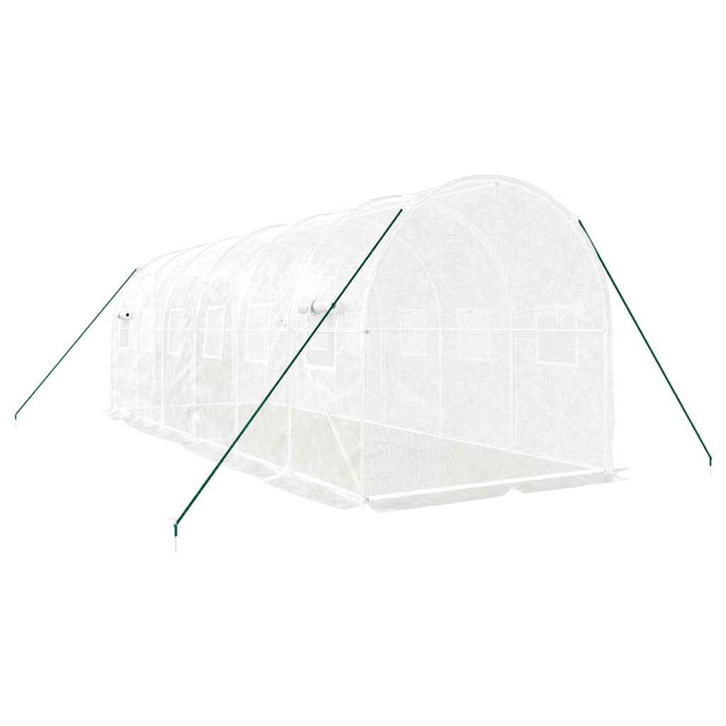 vidaXL Greenhouse with Steel Frame White 12 m² 6x2x2 m