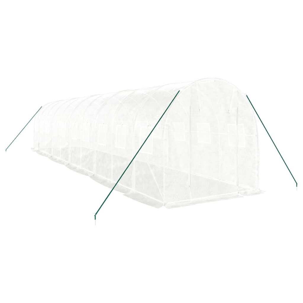 vidaXL Greenhouse with Steel Frame White 20 m² 10x2x2 m