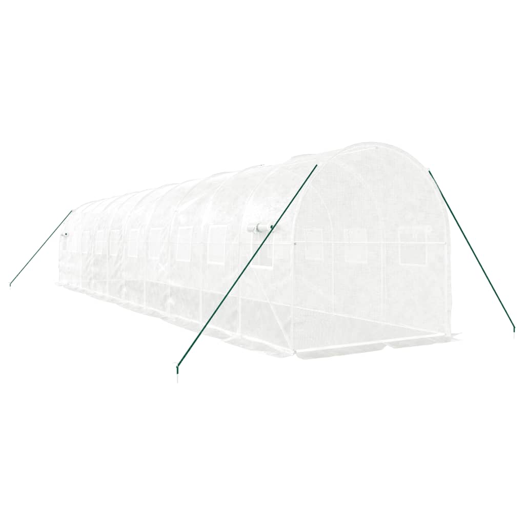 vidaXL Greenhouse with Steel Frame White 20 m² 10x2x2 m