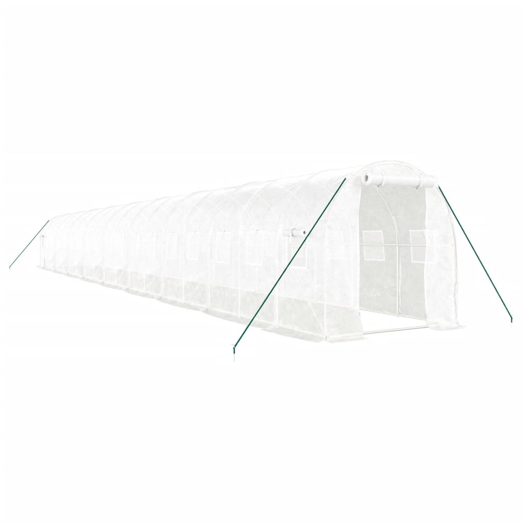 vidaXL Greenhouse with Steel Frame White 36 m² 18x2x2 m