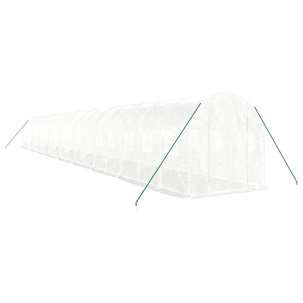 vidaXL Greenhouse with Steel Frame White 36 m² 18x2x2 m