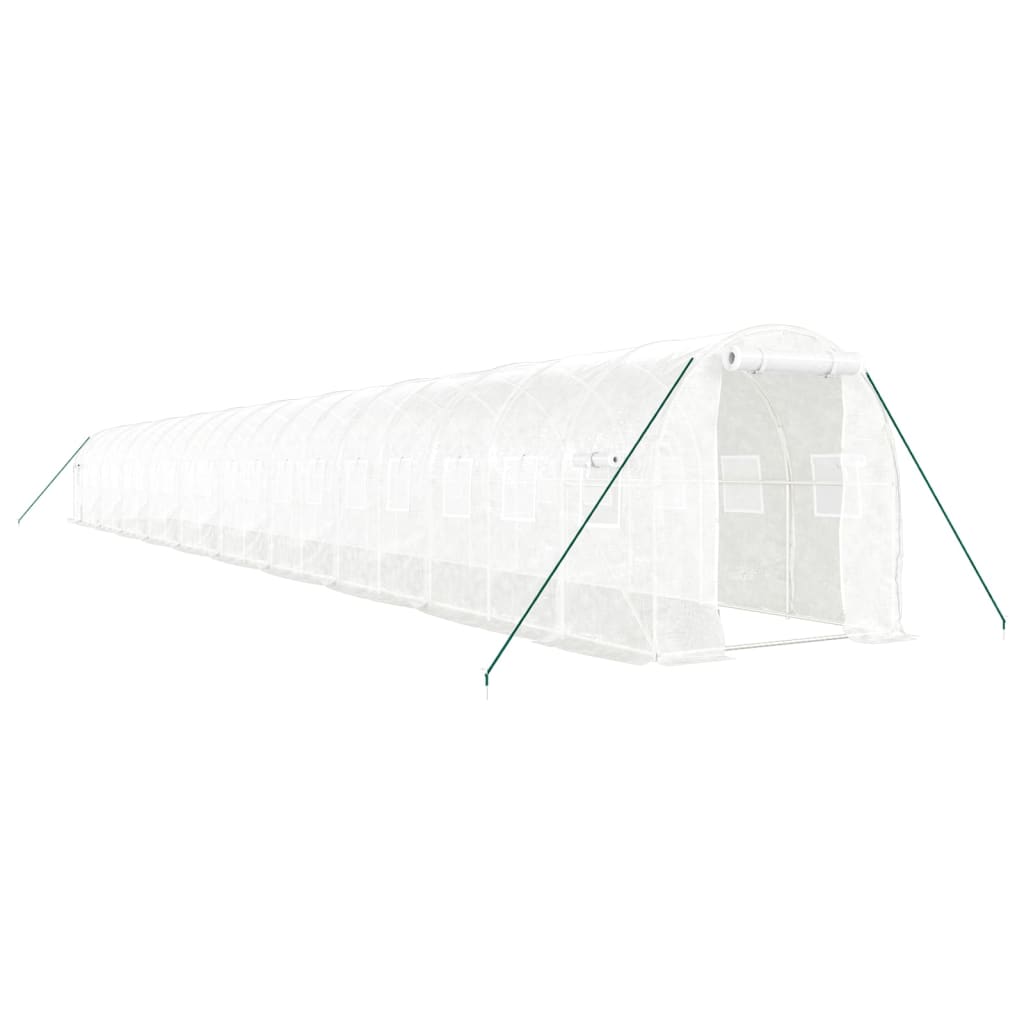 vidaXL Greenhouse with Steel Frame White 40 m² 20x2x2 m