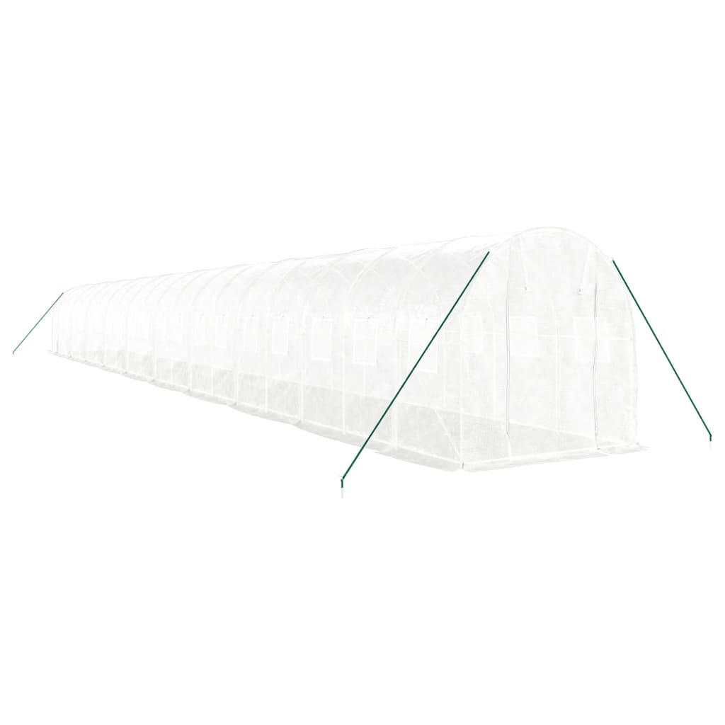 vidaXL Greenhouse with Steel Frame White 40 m² 20x2x2 m