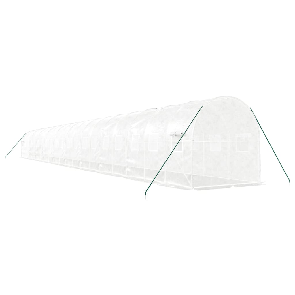 vidaXL Greenhouse with Steel Frame White 40 m² 20x2x2 m