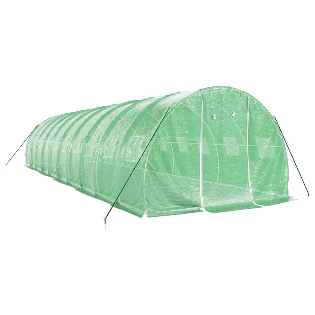 vidaXL Greenhouse with Steel Frame Green 30 m² 10x3x2 m