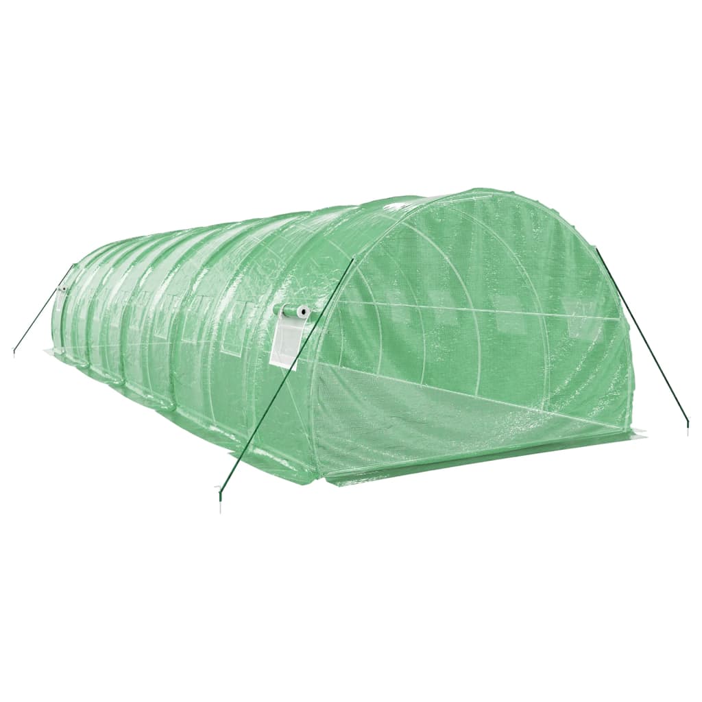 vidaXL Greenhouse with Steel Frame Green 30 m² 10x3x2 m