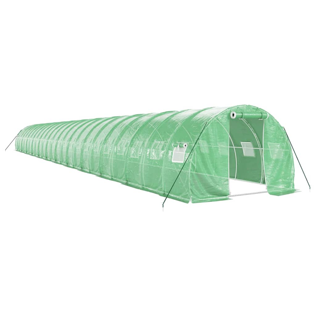 vidaXL Greenhouse with Steel Frame Green 72 m² 24x3x2 m