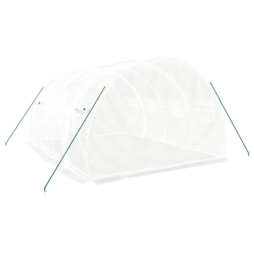 vidaXL Greenhouse with Steel Frame White 12 m² 4x3x2 m