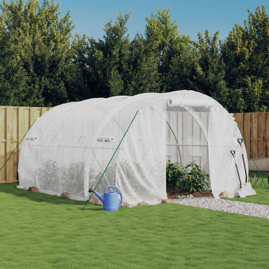 vidaXL Greenhouse with Steel Frame White 12 m² 4x3x2 m