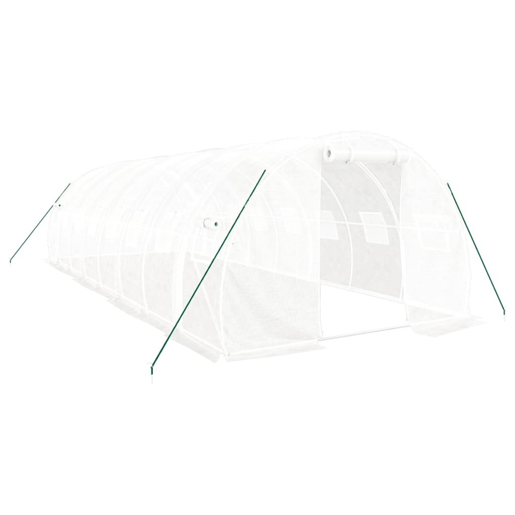 vidaXL Greenhouse with Steel Frame White 24 m² 8x3x2 m