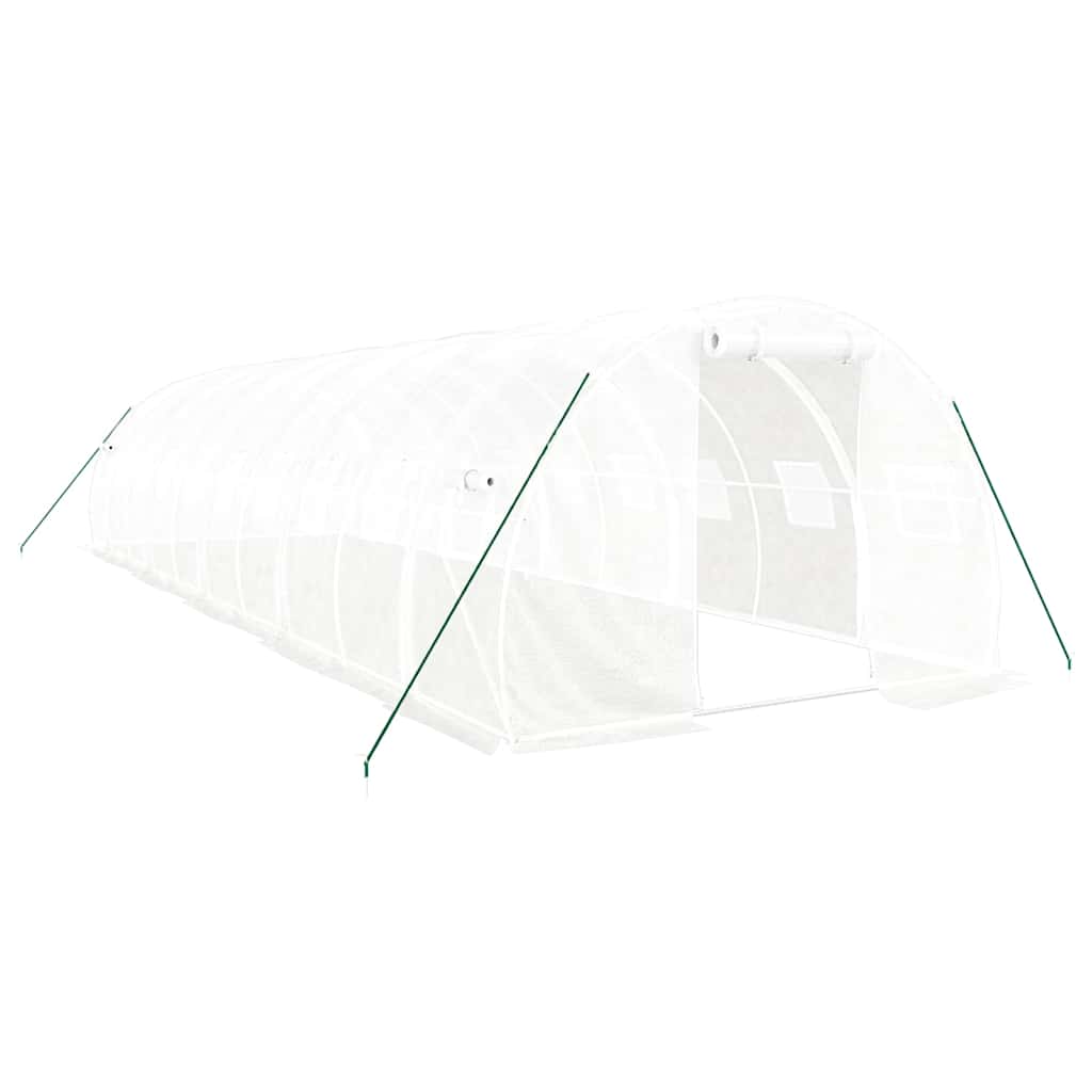 Greenhouse with Steel Frame White 30 m² 10x3x2 m
