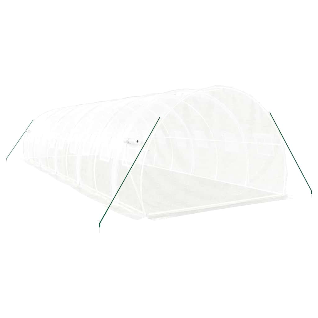 Greenhouse with Steel Frame White 30 m² 10x3x2 m