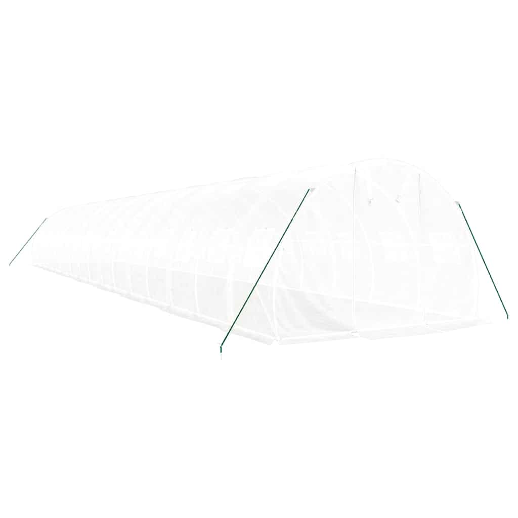 Greenhouse with Steel Frame White 48 m² 16x3x2 m