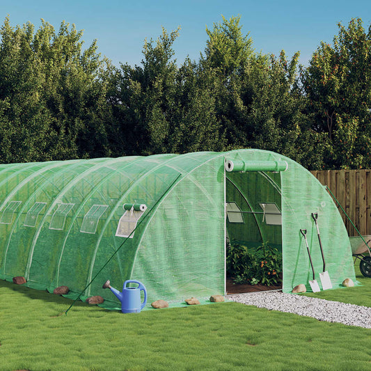 vidaXL Greenhouse with Steel Frame Green 24 m² 6x4x2 m