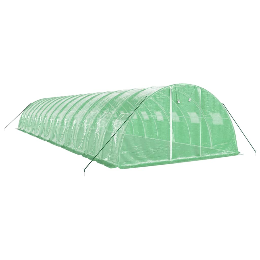 vidaXL Greenhouse with Steel Frame Green 56 m² 14x4x2 m