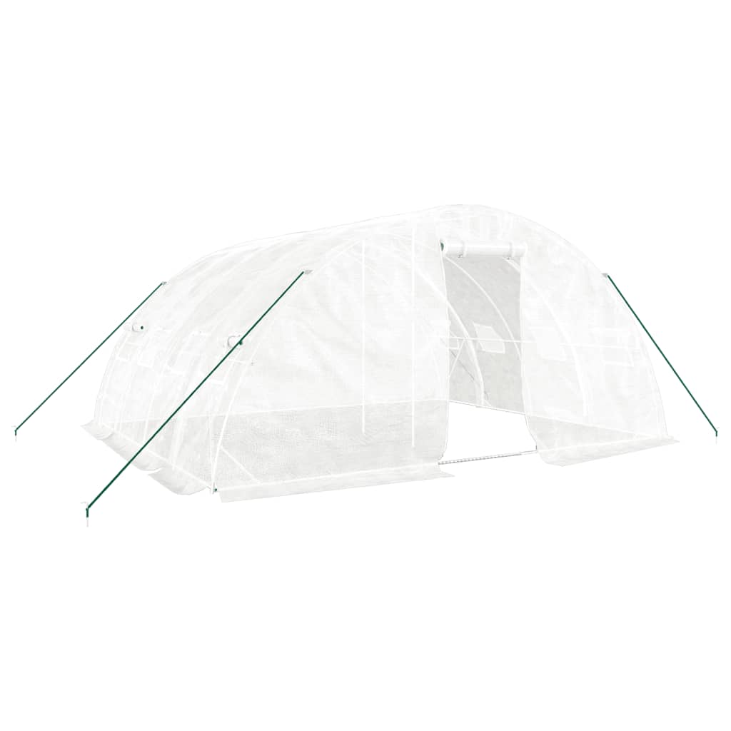 Greenhouse with Steel Frame White 20 m² 5x4x2,3 m