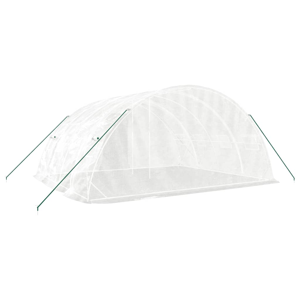 vidaXL Greenhouse with Steel Frame White 20 m² 5x4x2.3 m