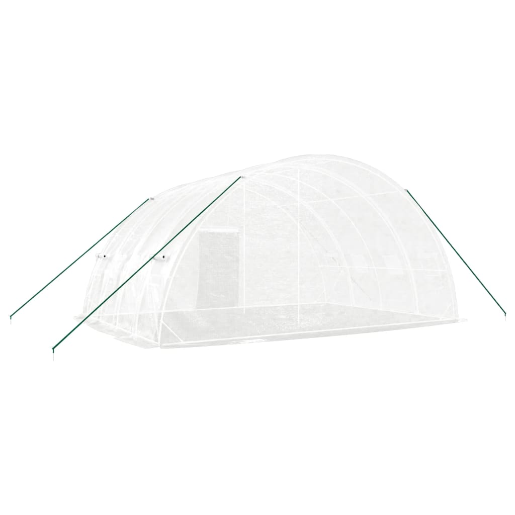 vidaXL Greenhouse with Steel Frame White 24 m² 6x4x2.85 m