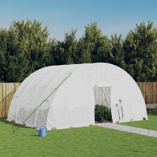 vidaXL Greenhouse with Steel Frame White 24 m² 6x4x2.85 m