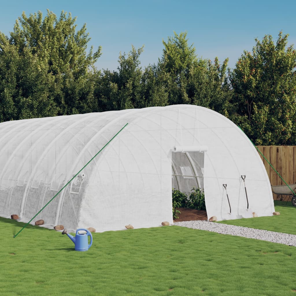 vidaXL Greenhouse with Steel Frame White 36 m² 6x6x2.85 m