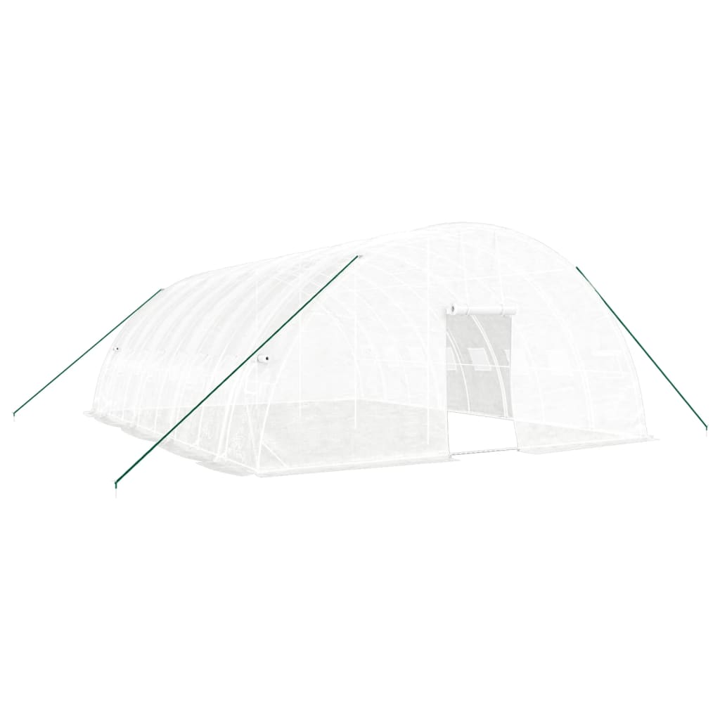 vidaXL Greenhouse with Steel Frame White 48 m² 8x6x2.85 m