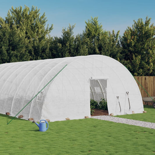 vidaXL Greenhouse with Steel Frame White 48 m² 8x6x2.85 m