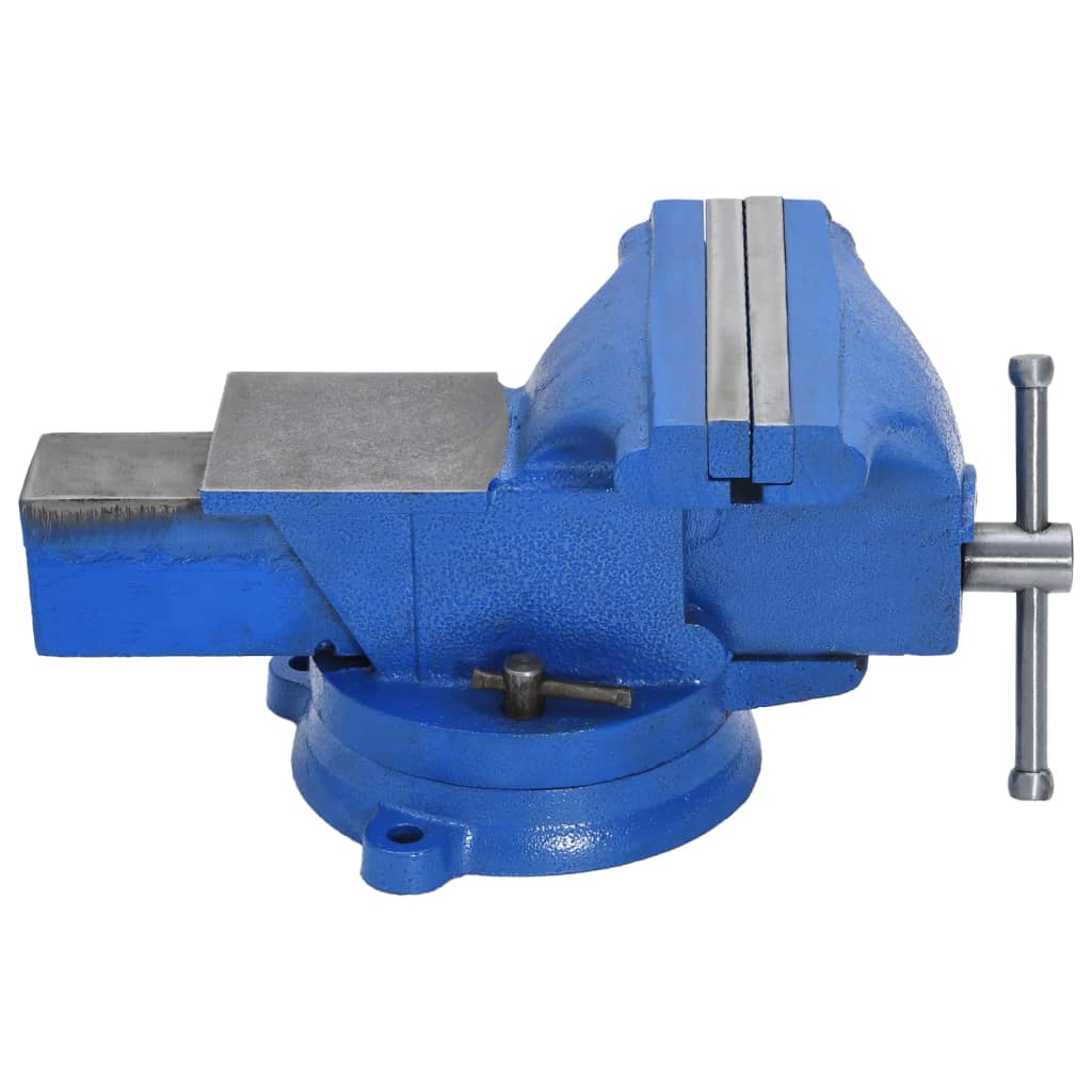 vidaXL Bench Vise Blue 100 mm Cast Iron