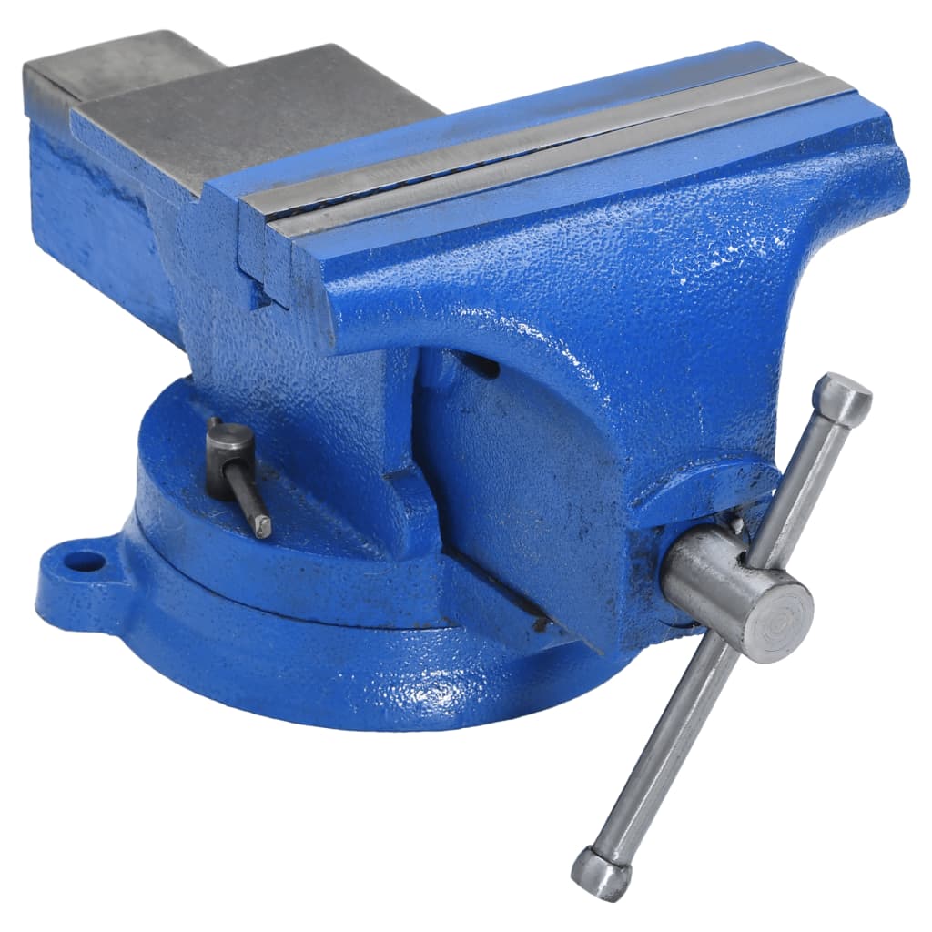 vidaXL Bench Vise Blue 125 mm Cast Iron