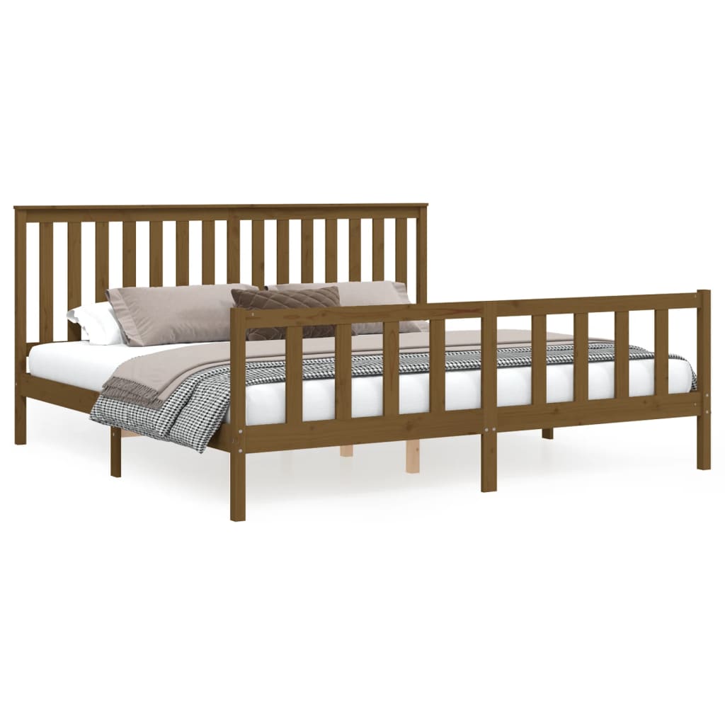 vidaXL Bed Frame without Mattress Honey Brown 200x200 cm Solid Wood Pine