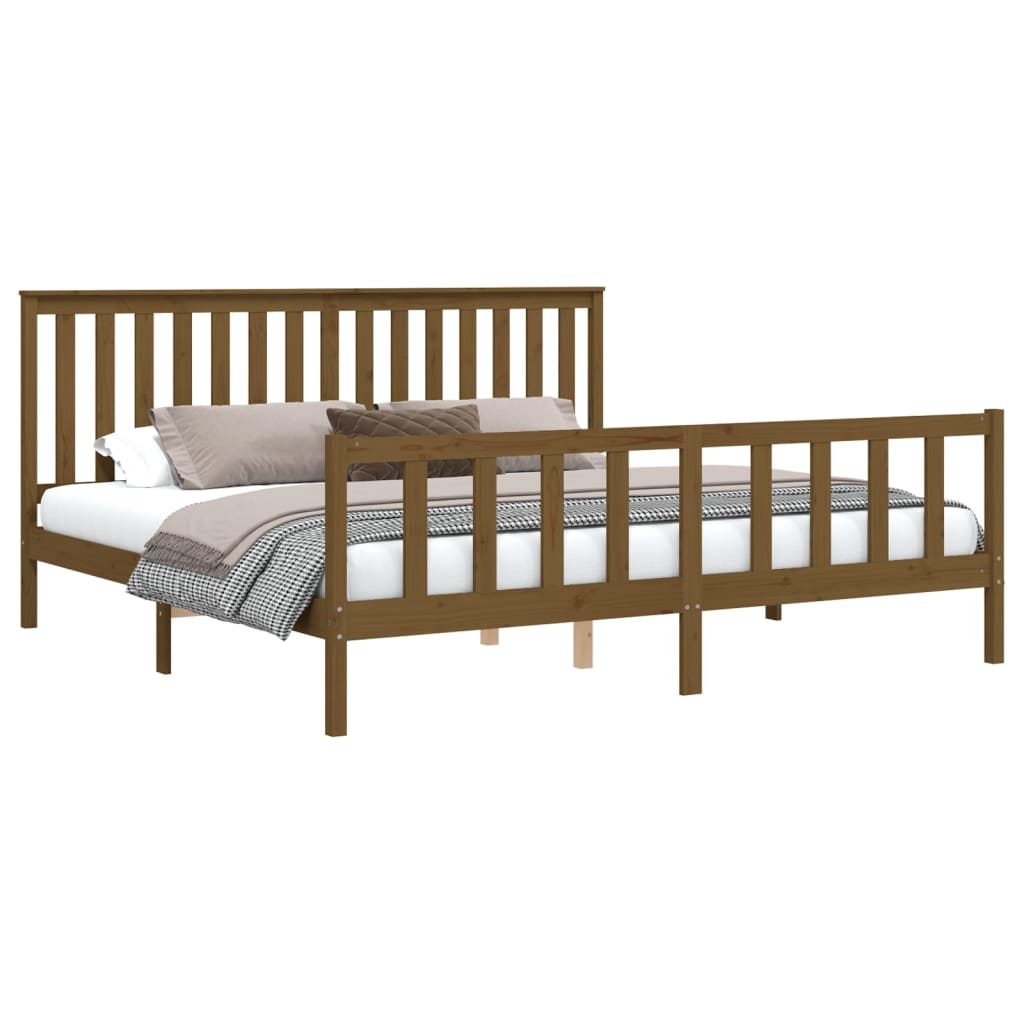 vidaXL Bed Frame without Mattress Honey Brown 200x200 cm Solid Wood Pine