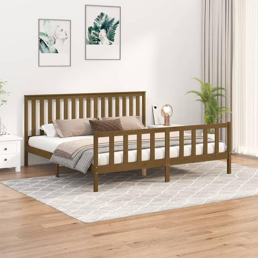 vidaXL Bed Frame without Mattress Honey Brown 200x200 cm Solid Wood Pine