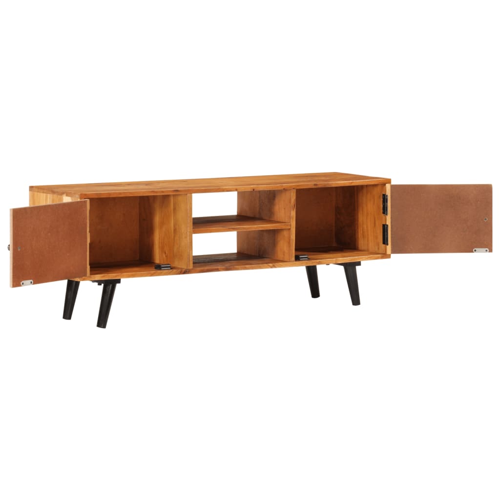 vidaXL TV Cabinet with Doors 112x30x40 cm Solid Wood Acacia and Metal