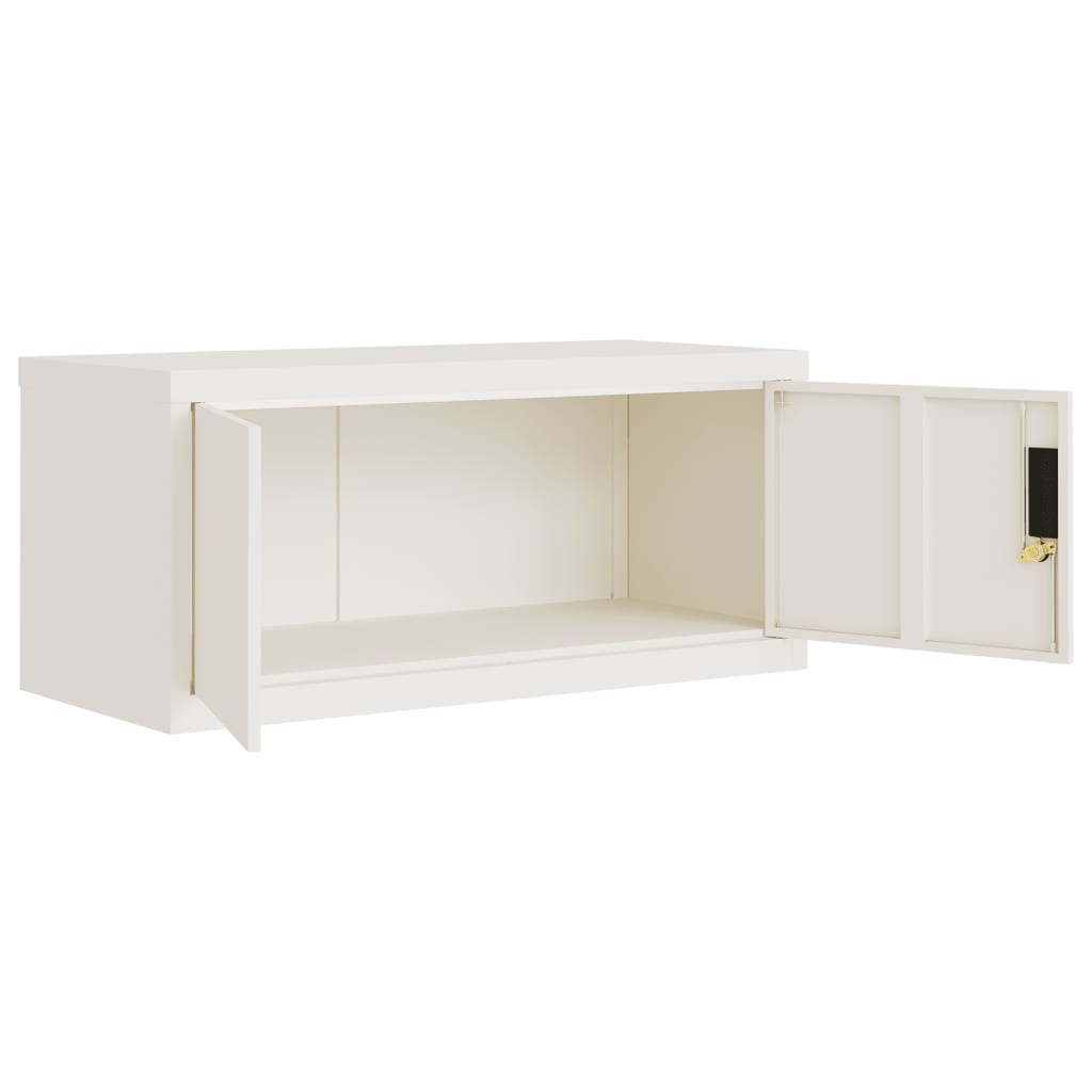 File Cabinet White 90x40x240 cm Steel