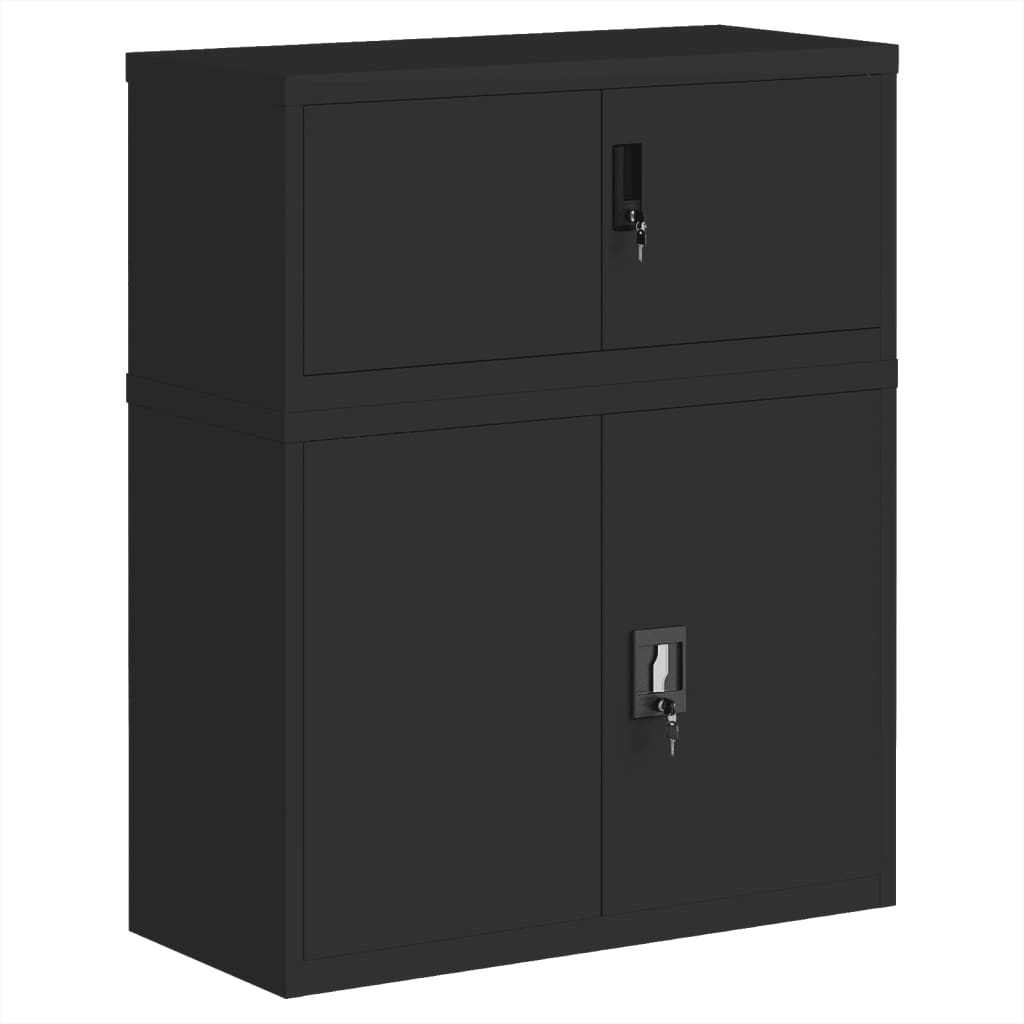 File Cabinet Black 90x40x110 cm Steel