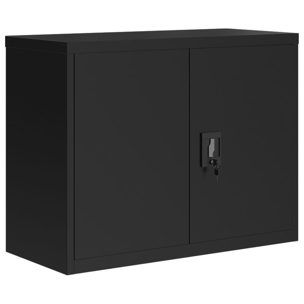 File Cabinet Black 90x40x110 cm Steel