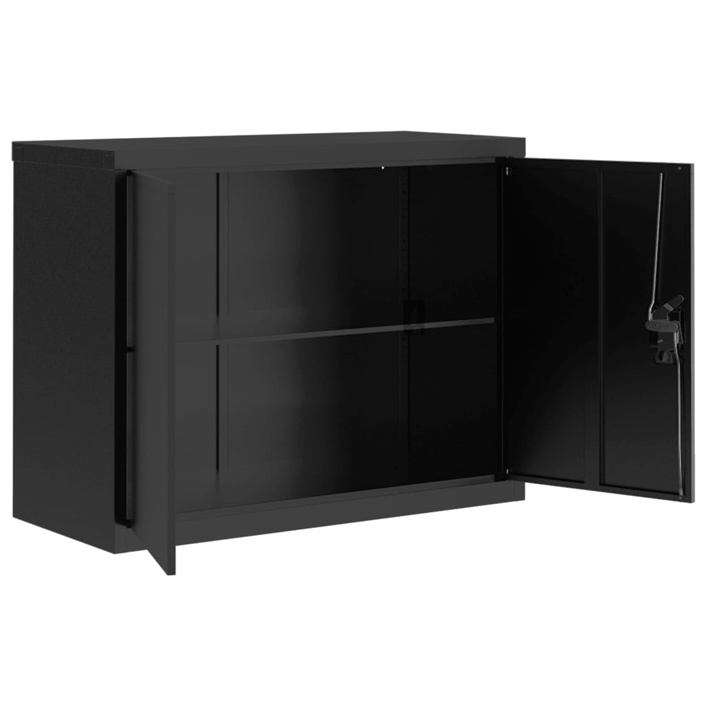 File Cabinet Black 90x40x110 cm Steel