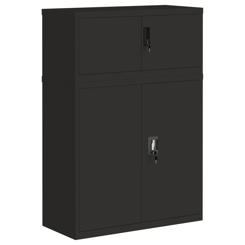 File Cabinet Black 90x40x130 cm Steel