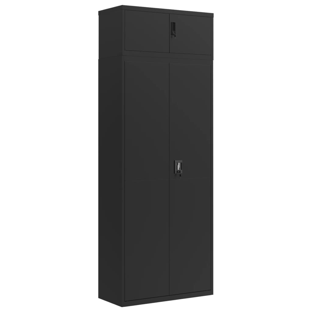 File Cabinet Black 90x40x240 cm Steel