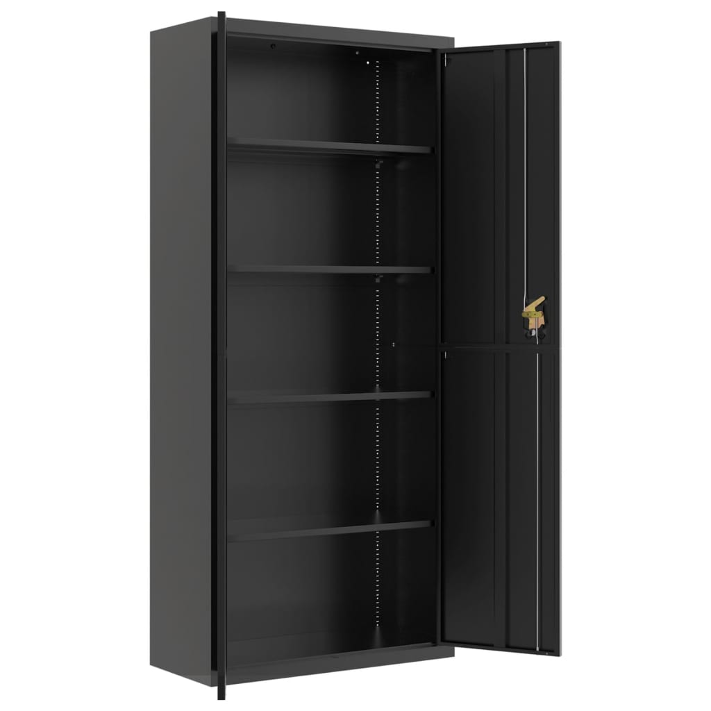File Cabinet Black 90x40x240 cm Steel